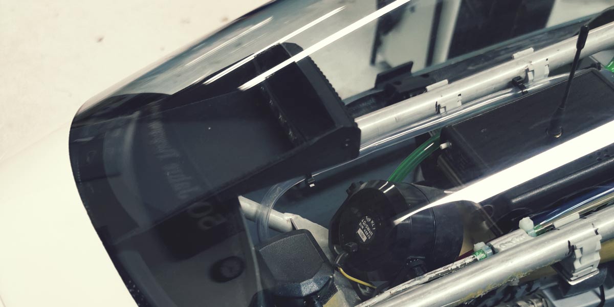 Haubenblitzer im Segelflugzeug